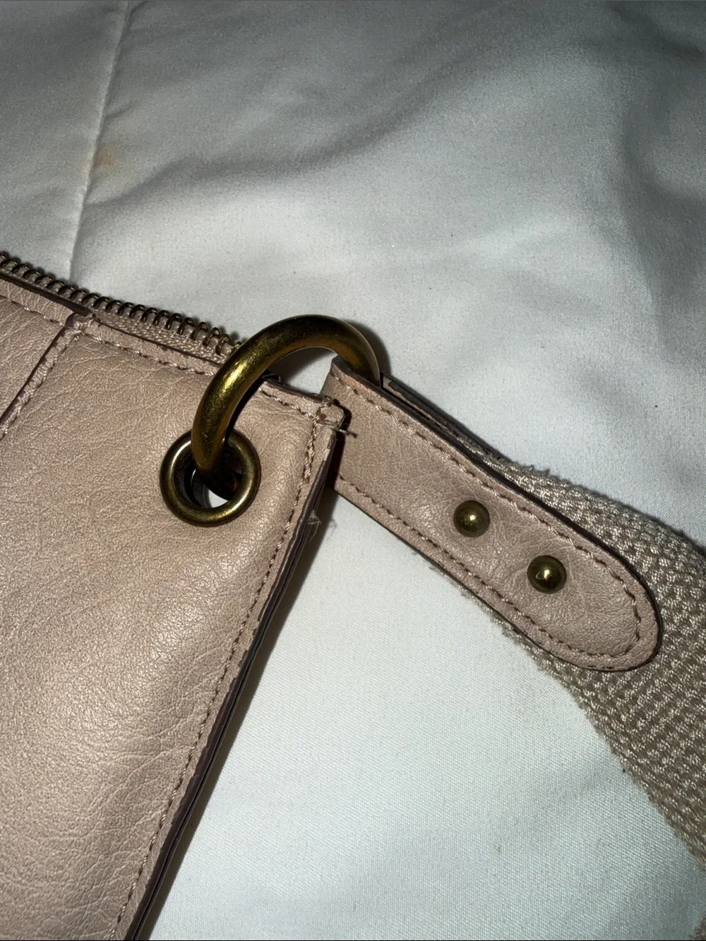Taupe Crossbody Shoulder Bag - Unbranded